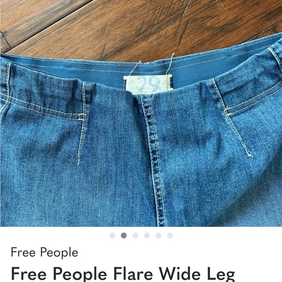 Free People Flare Wide Leg Blue Jeans - Picture 2 of 4
